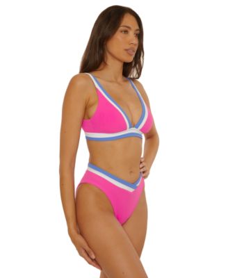 Women's Coast Line Fine Rib Color-Block Swim Top