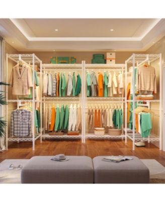 Clothes Rack, Clothing Racks for Hanging Clothes, L Shaped Clothing Rack for Corner 900LBS Heavy Duty Clothes Rack Garment Rack