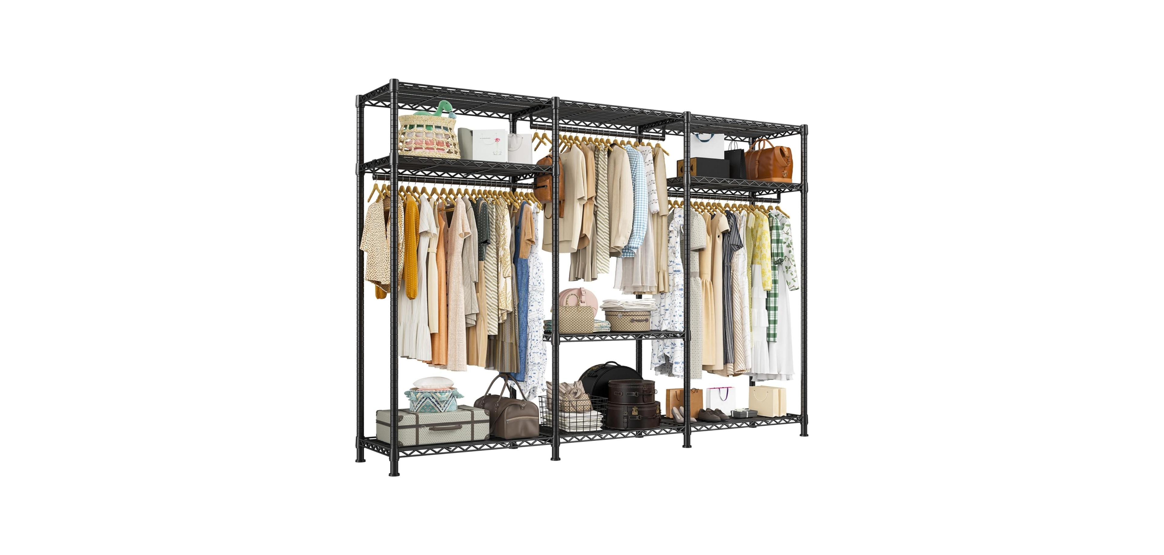Raybee Heavy Duty Portable Adjustable Clothes Rack 795 lbs Load Garment Rack