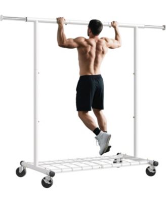 Clothing Rack for Hanging Clothes, Rolling Clothes Rack Load 250LBS, Metal Clothes Racks, Clothing Rack with Wheels Portable