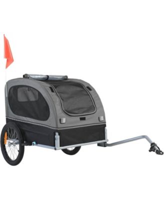 Foldable Pet Bike Trailer with Universal Coupler, Holds up to 88 lbs., Black & Gray