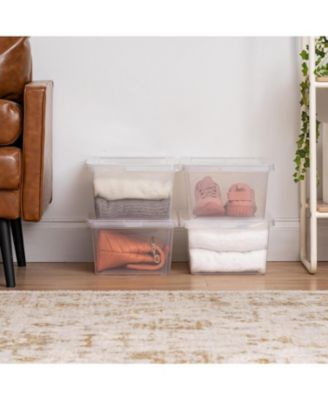 USA 15 Qt Storage Bins with Lids, 12Pk