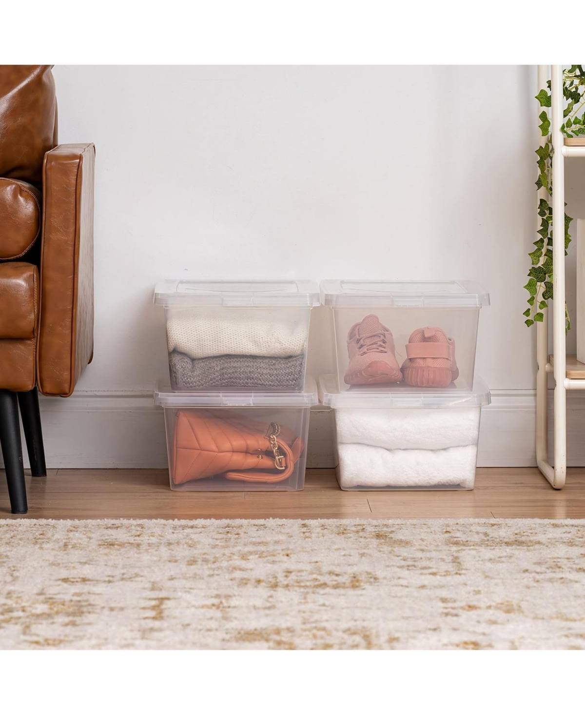 Iris Usa 15 Qt Storage Bins with Lids, 12Pk