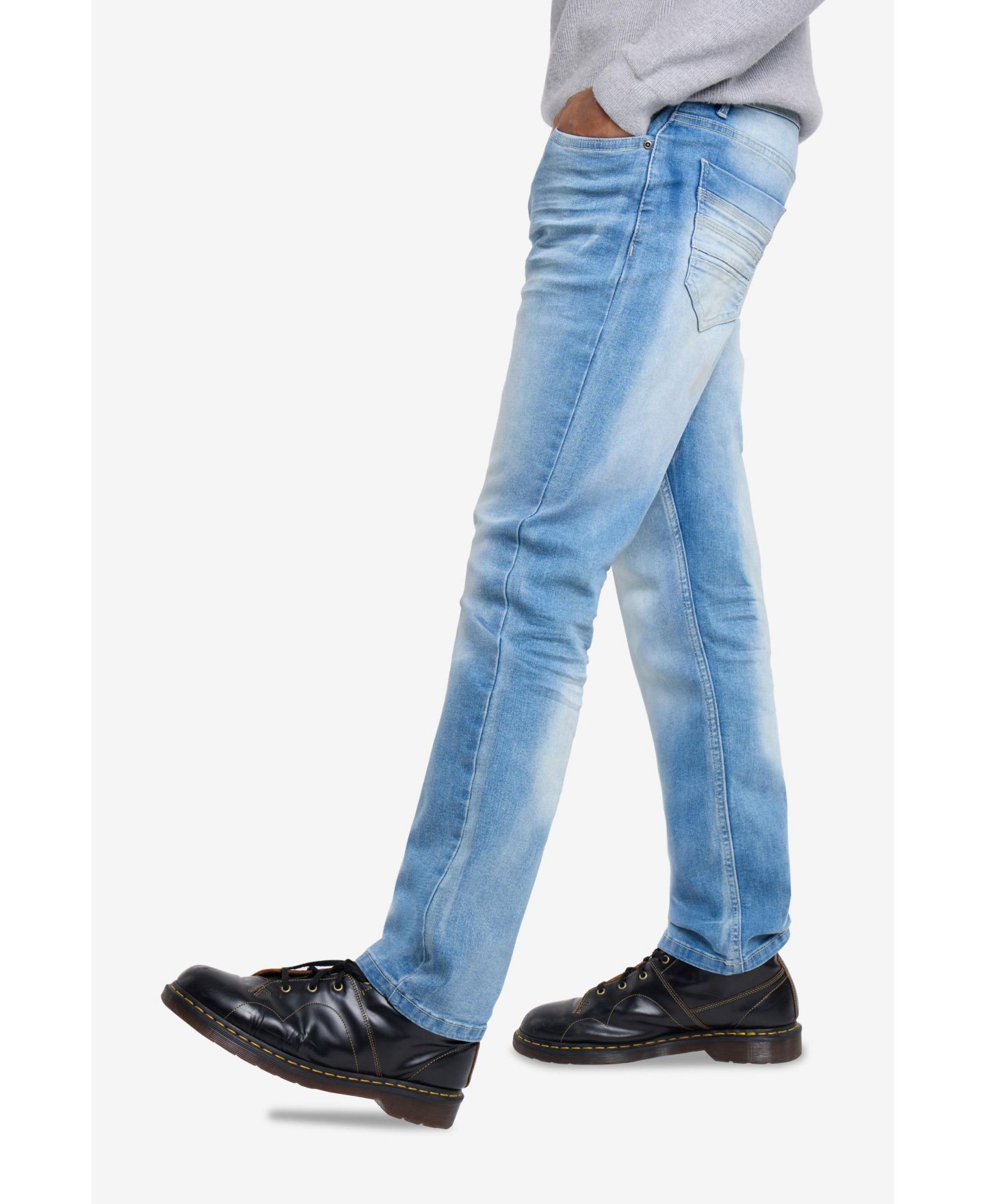 Мужские джинсы CULTURA Pieced Pockets Slim Fit, цвет: Светлая варка — фото 3
