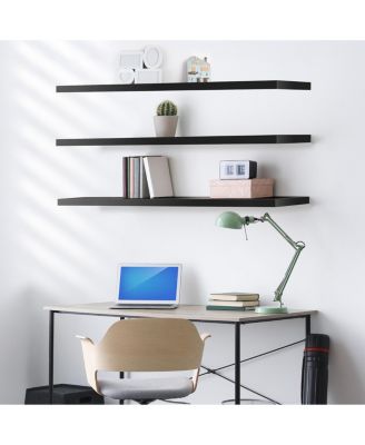 3 Pack 55 Inch Wall Mounted Floating Shelves - for Bathroom, Wall Decor for Bedroom, Kitchen, Living Room, Book Storage