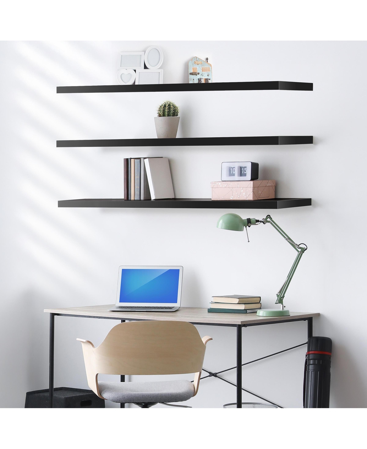 Sorbus 3 Pack 55 Inch Wall Mounted Floating Shelves - for Bathroom, Decor Bedroom, Kitchen, Living Room, Book Storage