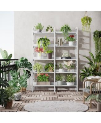 5-Tier Industrial Bookshelf, 71”H x 47”W Etagere Bookcase, Freestanding Double Wide Book Shelf for Storage and Display