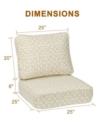 Outdoor Patio Chair Cushions Set, Sunbrella Fabric Weather-Resistant Outdoor Cushion with Individual Pocket Springs