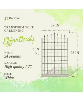 Dura-Trel Winchester 57 x 95 Inch PVC Vinyl Outdoor Garden Patio Trellis, White