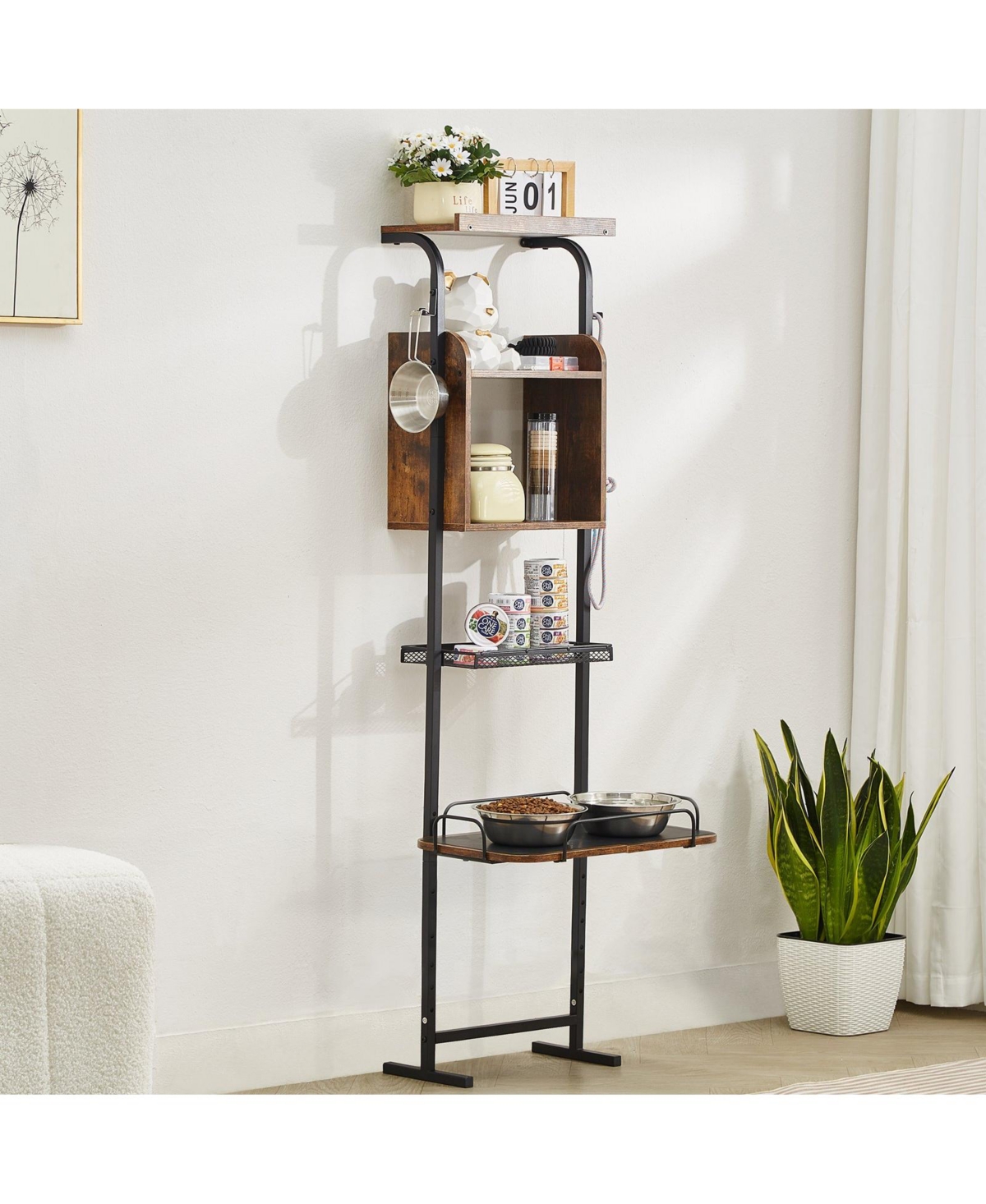 Cozito Elevated Pet Feeding Station with Storage Shelves