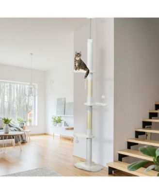 88.5"-100.5" Adjustable Height Cat Tree with Cloud Shape Platforms