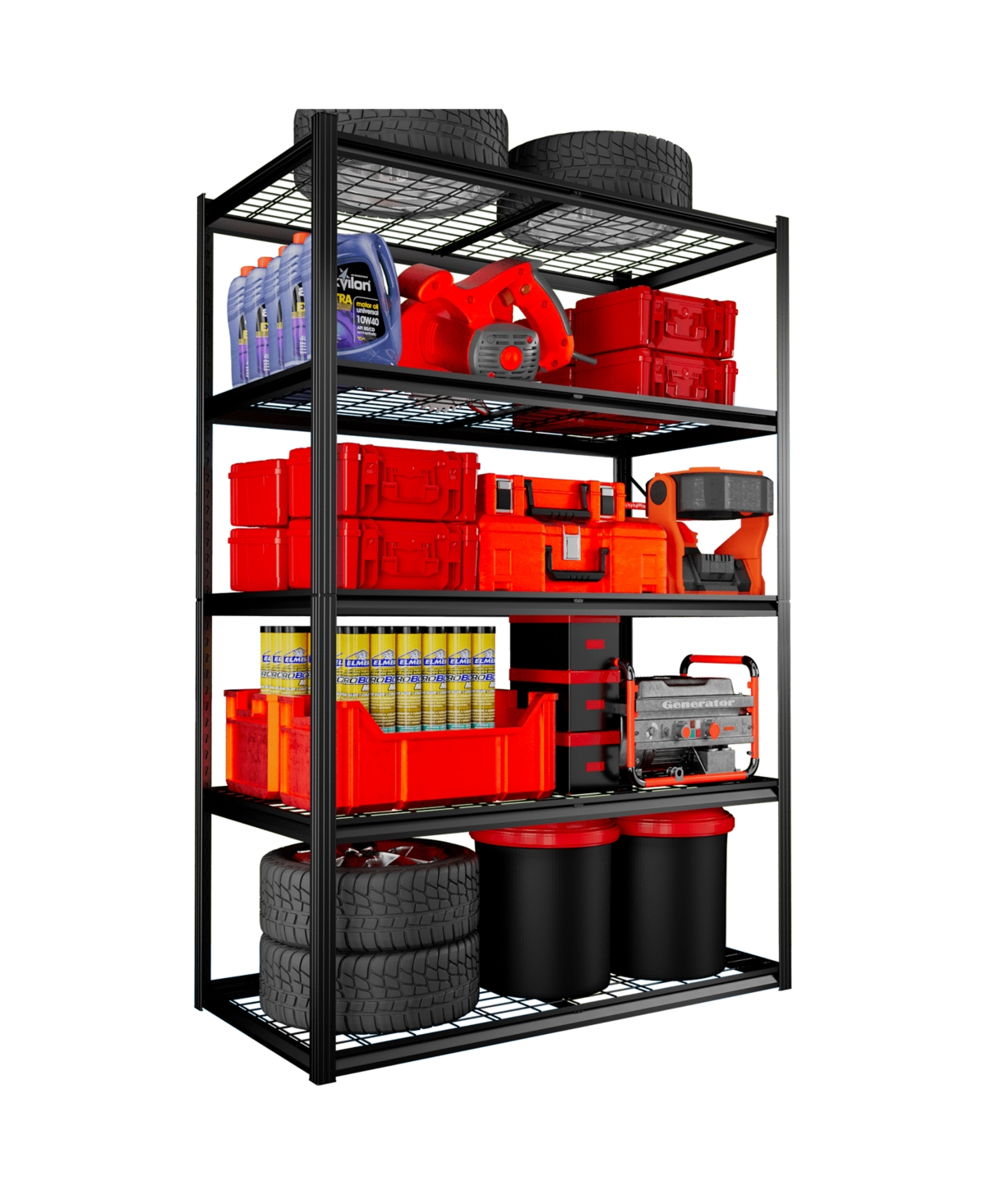 Lovmor in W x 72 in H x 24 in D Adjustable Heavy Duty Concealed Column Metal Shelving Unit