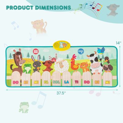 Interactive Kids Piano Mat with Animal Sounds for Playtime