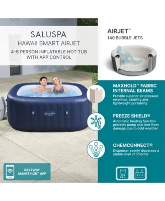 Bestway Hawaii 4 Person Smart AirJet Inflatable Hot Tub with App Control