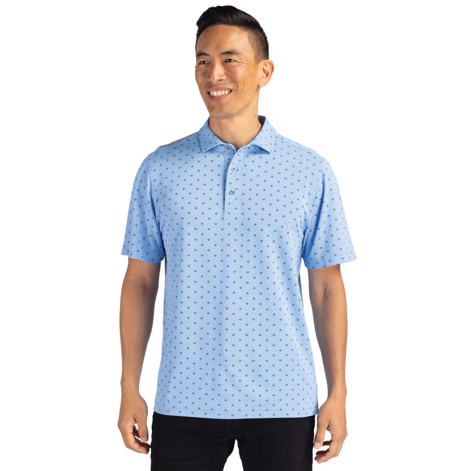 Men's Virtue Eco Pique Tile Print Recycled Polo Shirt