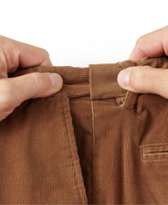 Men's Corduroy Comfort Waist Classic Fit Plain Front Pant