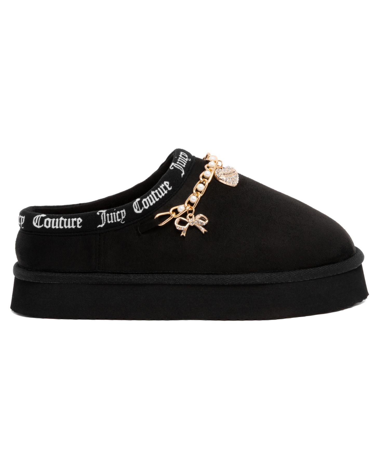 Женские тапочки Juicy Couture Orlagh Charm Round Toe Platform Slippers, цвет: Чёрный — фото 2