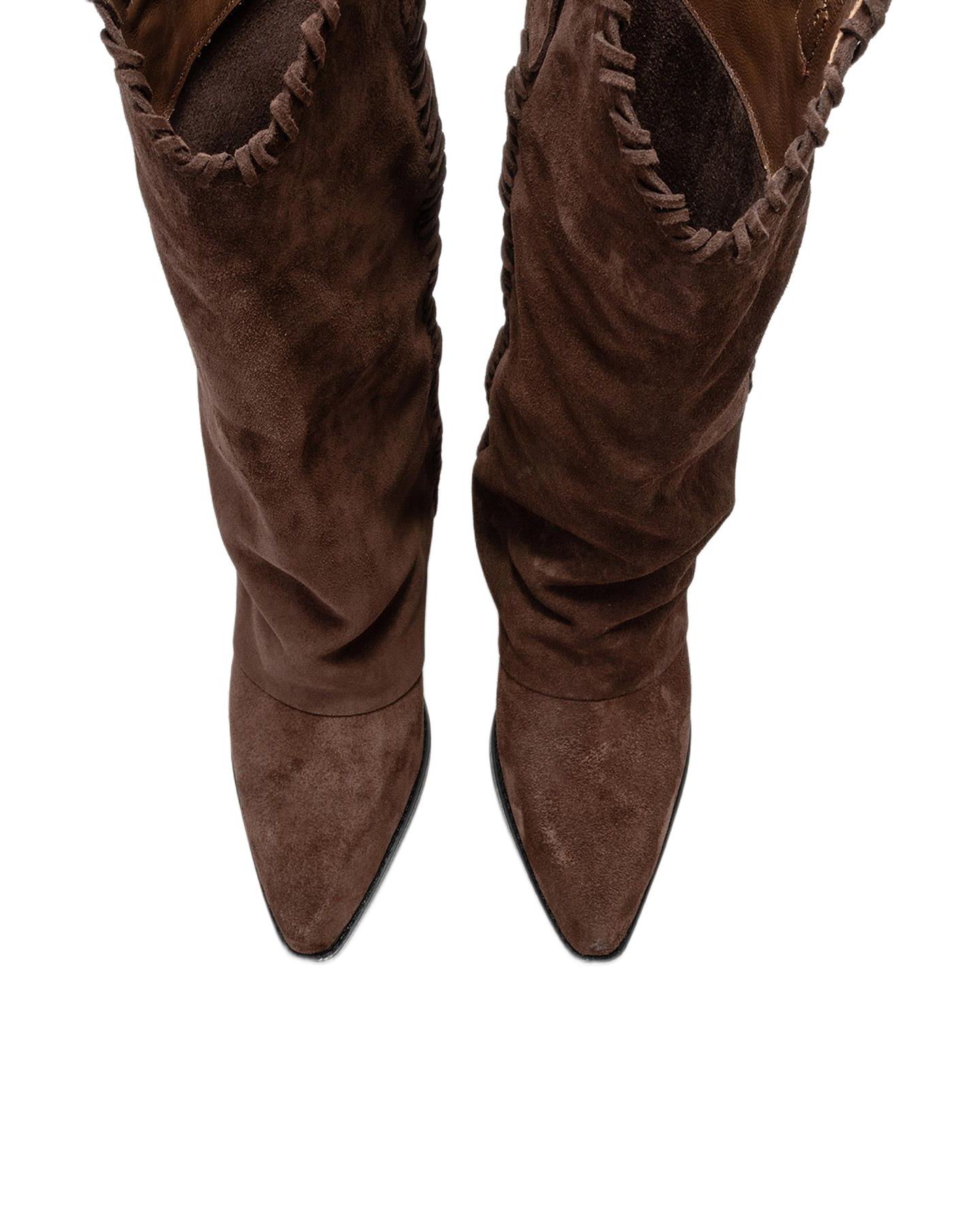 Женские ботинки Forever & Always Shoes Clementina Leather Western Boot, цвет: Коричневый замшевый кожаный — фото 3