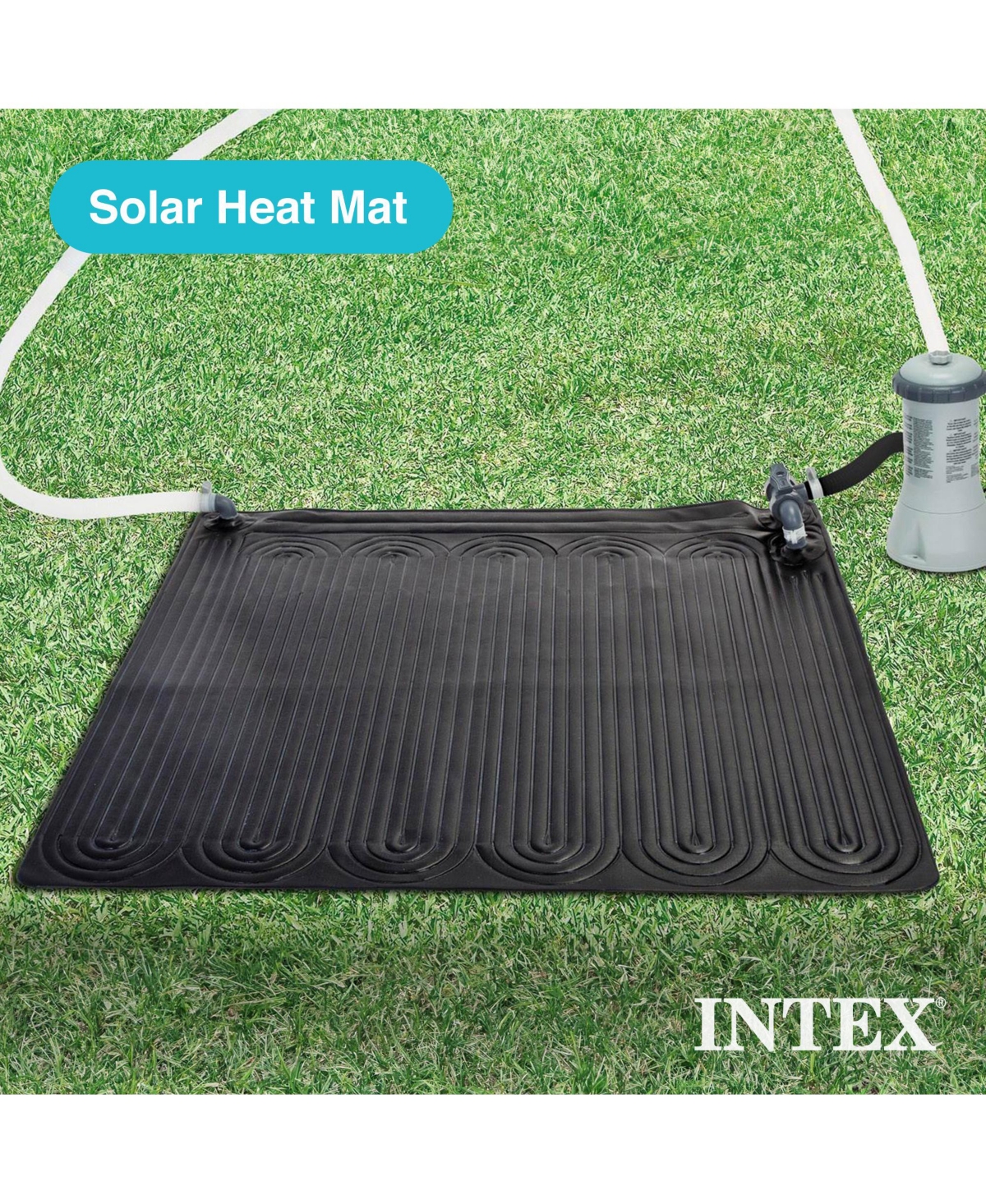 Intex Solar Water Heater Mat for 8,000 Gallon Above Ground Swimming Pool, Black