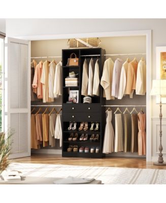 Aheaplus 2.4-8 FT Wide Adjustable Closet Organizer, Closet System
