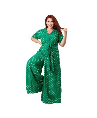 Plus Size 1940s Flare Leg Jumpsuit