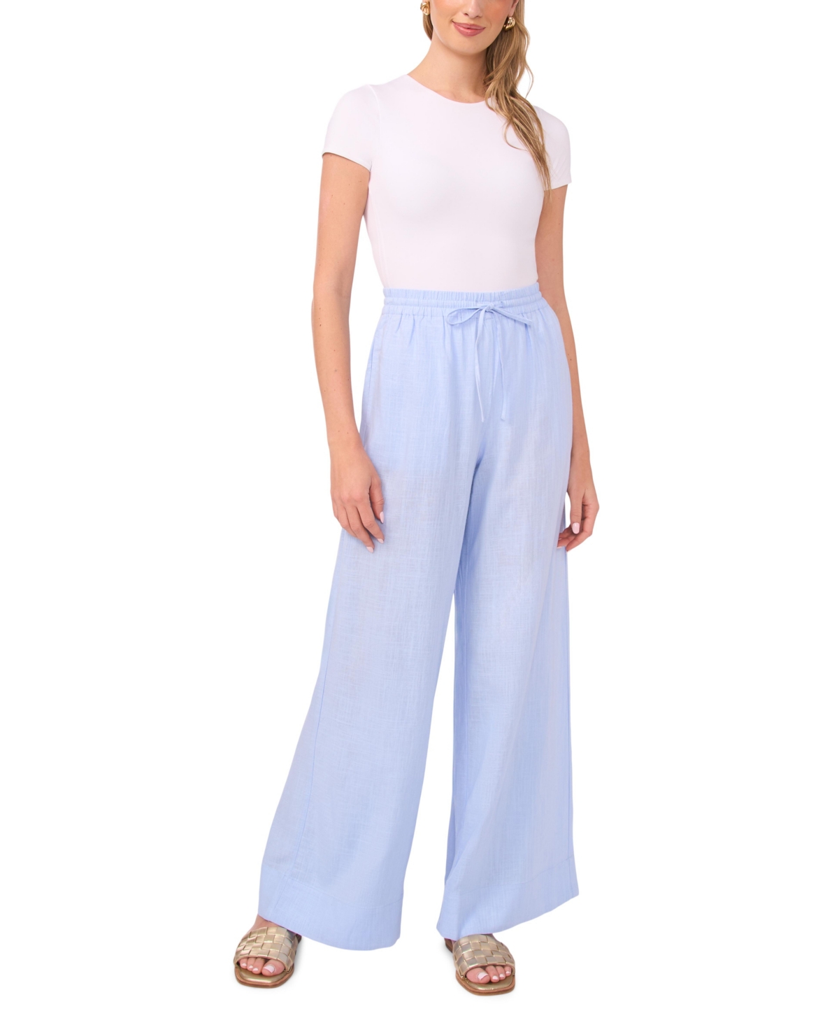 1.state Women's Wide Leg with Drawcord Casual Pants