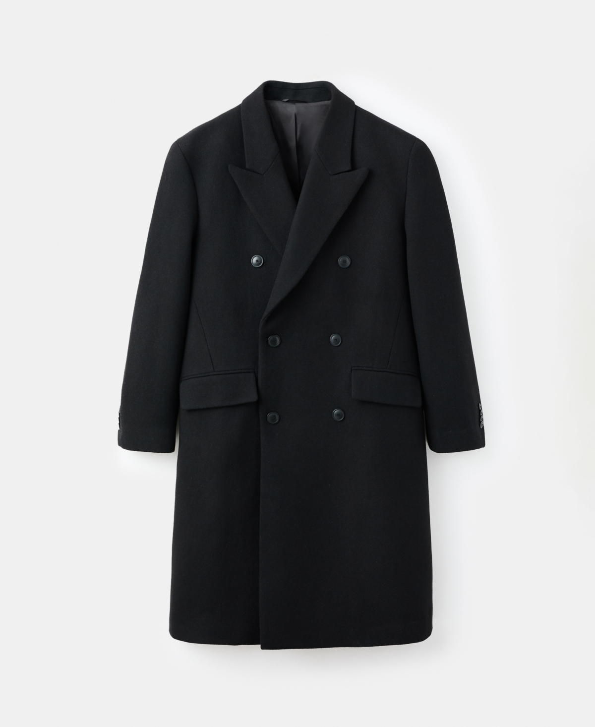 Mango Men's Long Double-Breasted Wool Coat