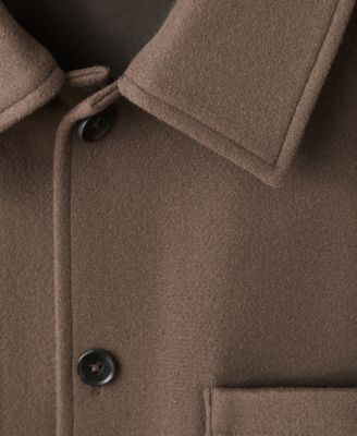 Men's Pockets Wool Overshirt