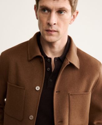 Men's Handmade Wool Buttoned Jacket