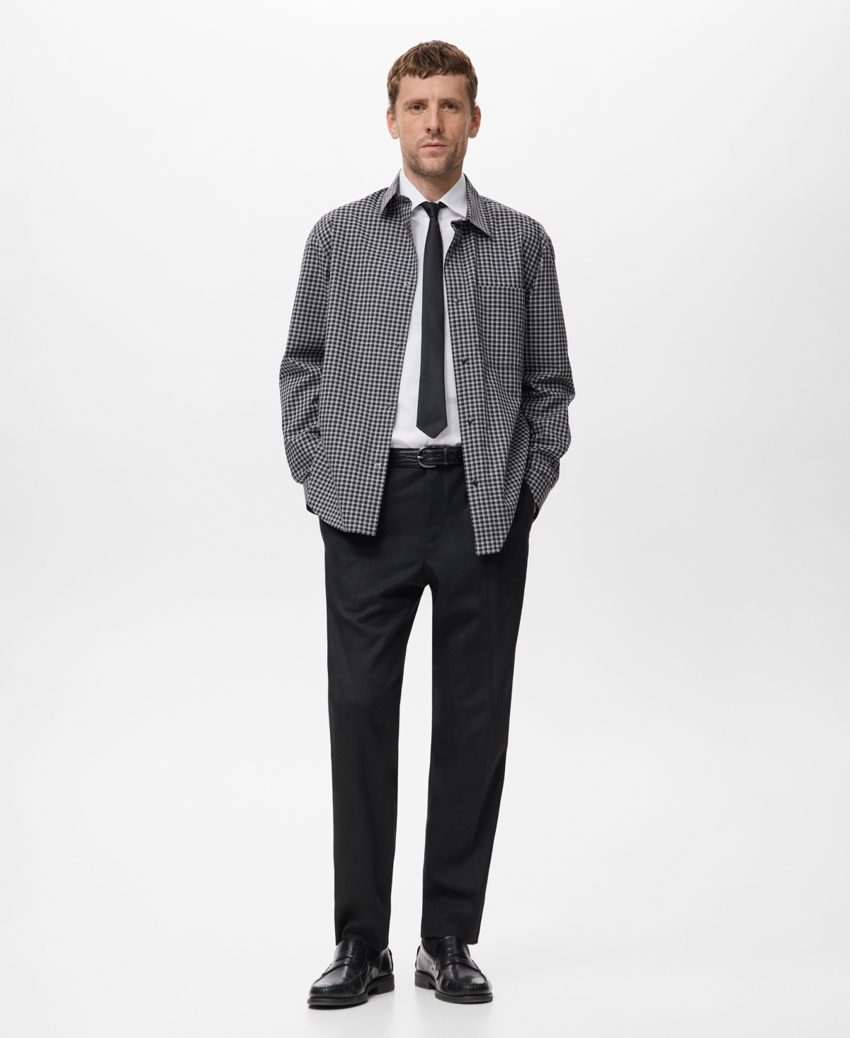 Mango Men's Cotton Relaxed-Fit Check Shirt