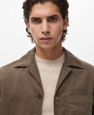Men's Pockets Corduroy Cotton Overshirt
