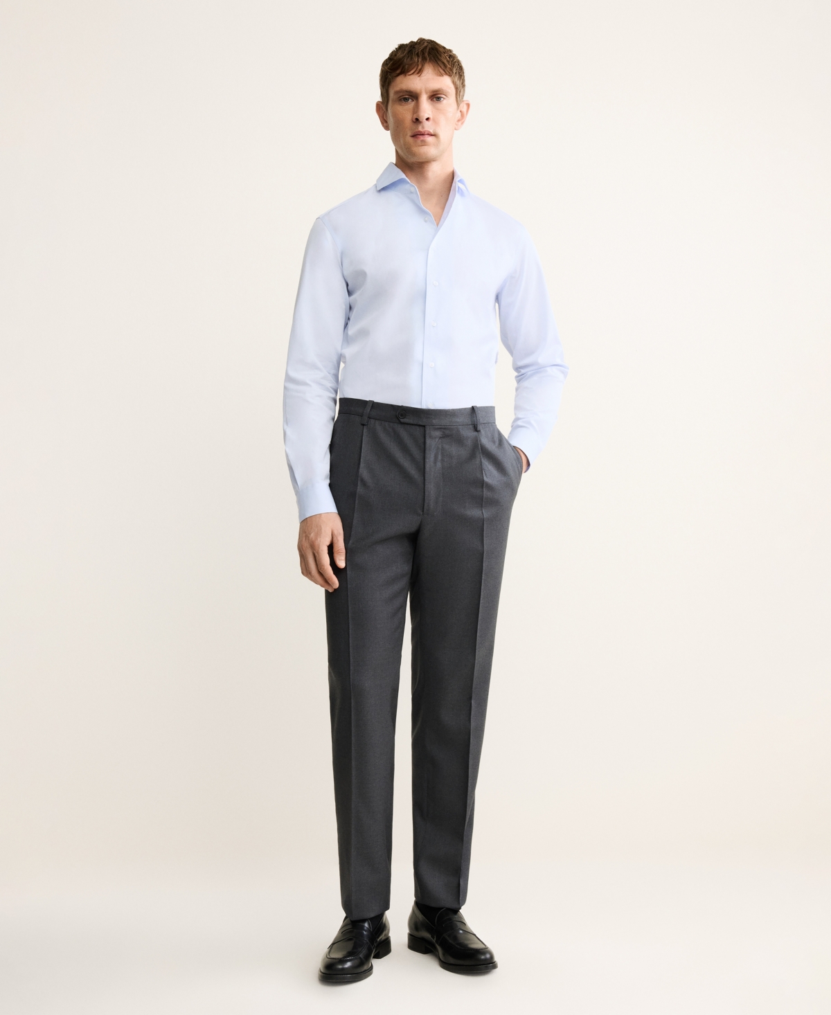 Mango Men's Cotton Dress Shirt