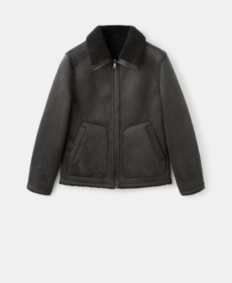 Men's Shearling-Lined Faux-Leather Jacket