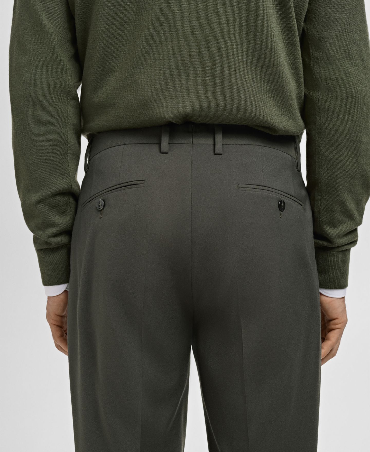Мужские брюки MANGO Milan Slim-Fit Suit, цвет: Хаки — фото 5