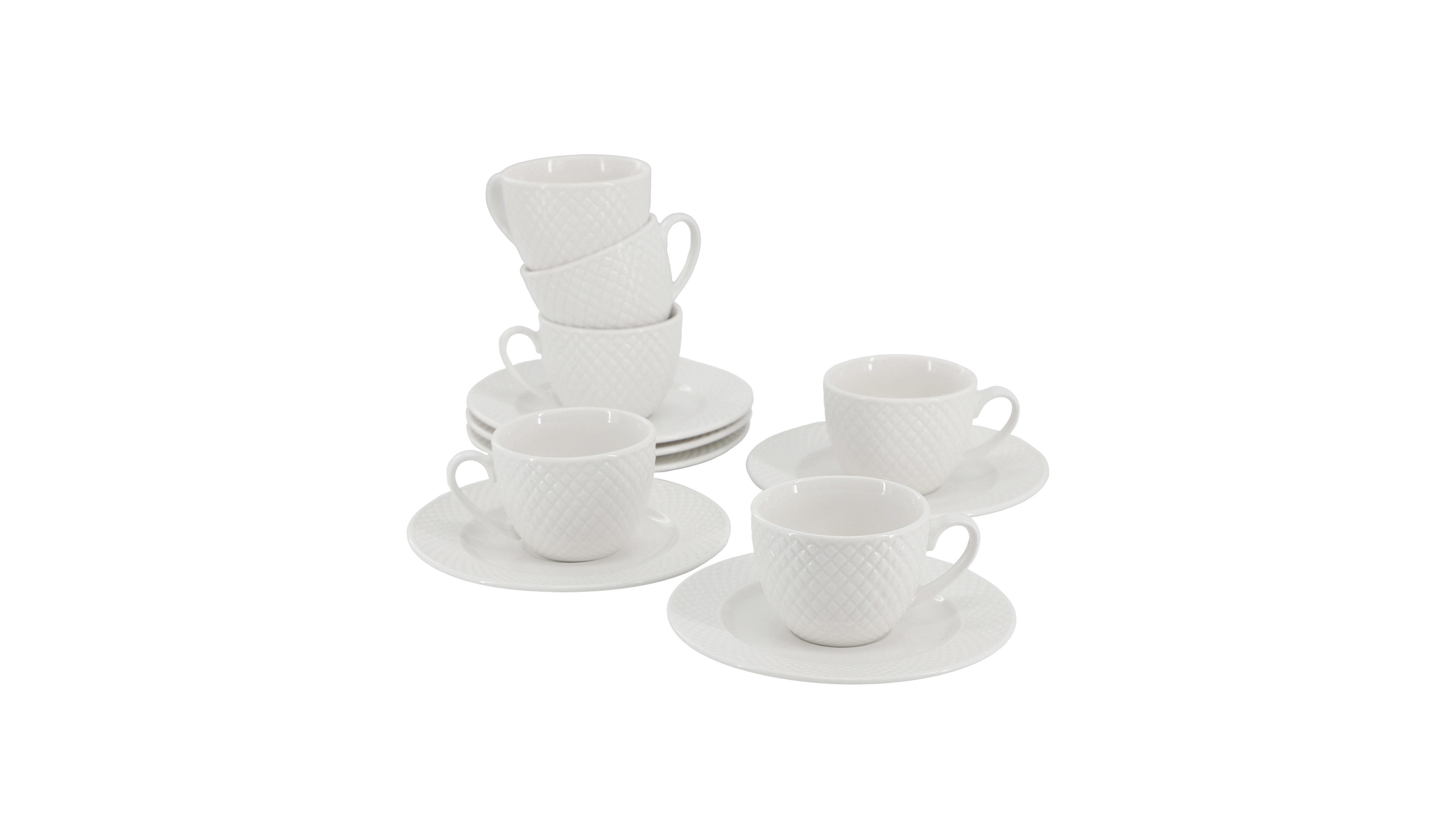 Elama Sol 12-Pc. Espresso Cup & Saucers, Service For 6