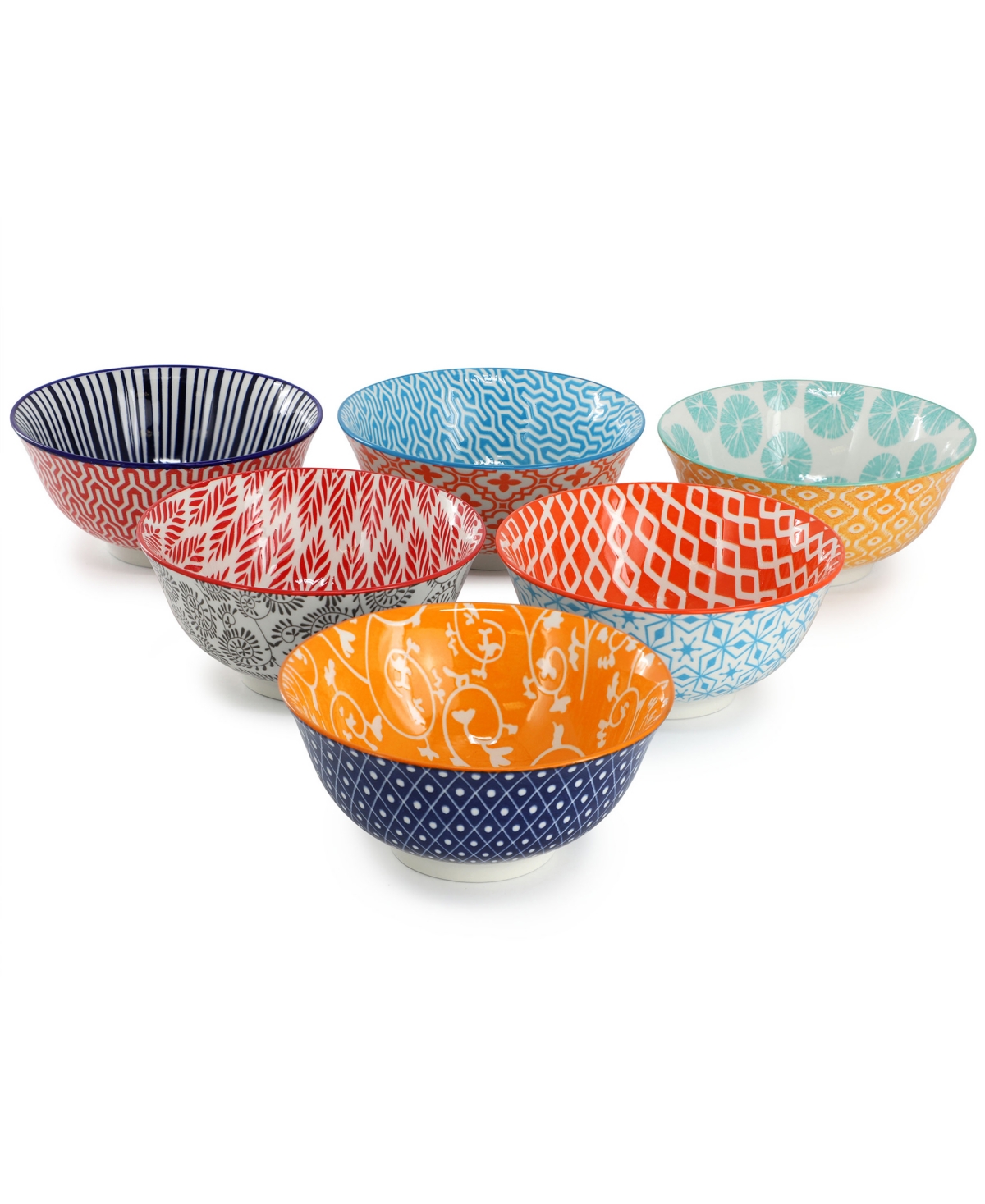 Elama Roxey Footed Bowls, Set of 6, Service For 6