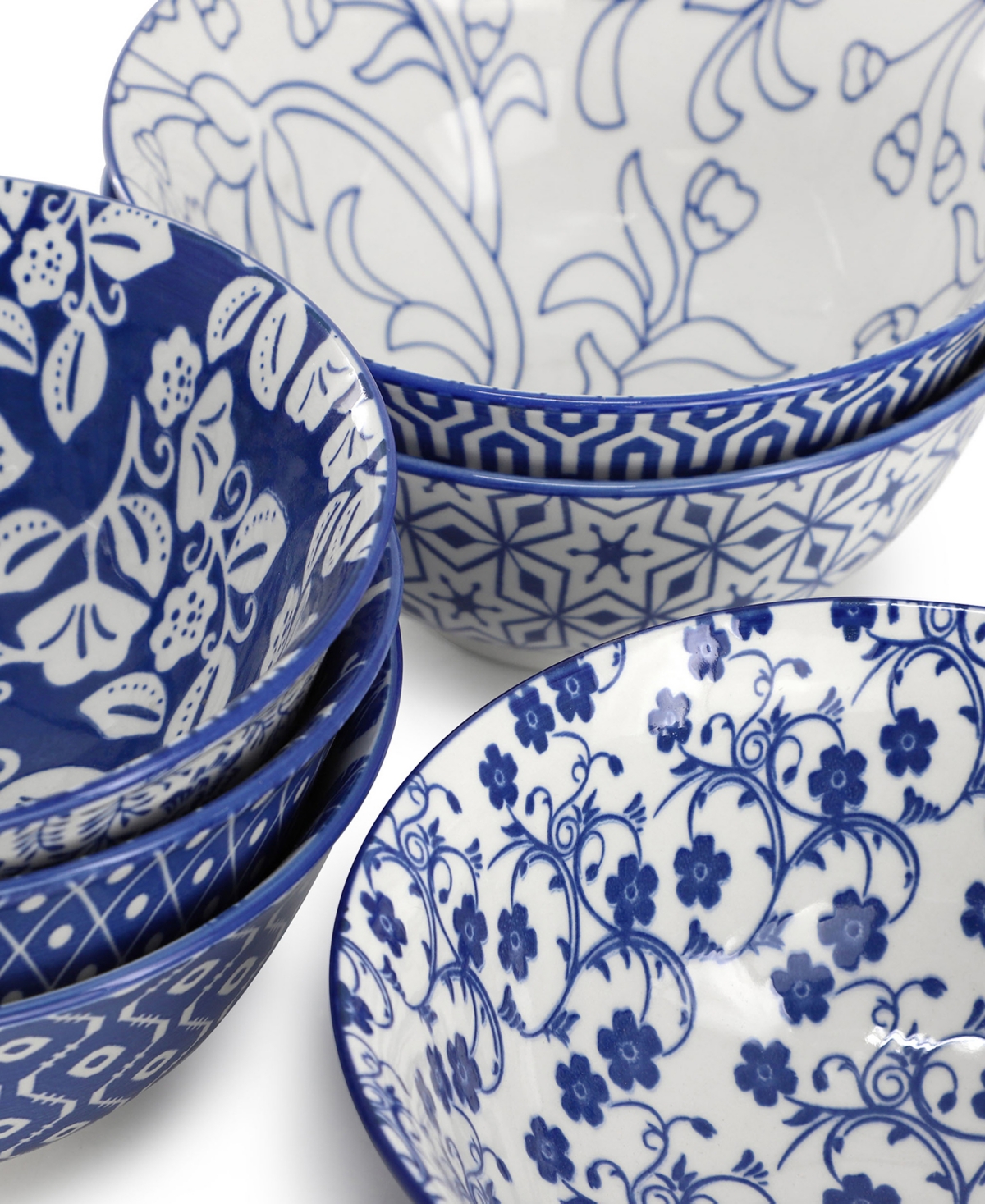 Elama Moxy Footed Bowls, Set of 6, Service For 6