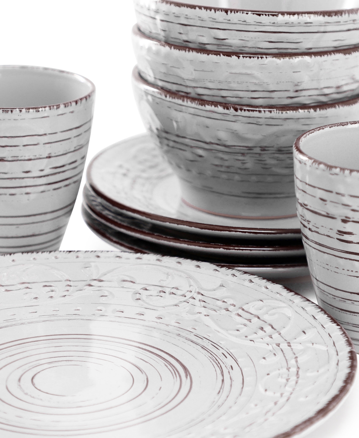 Elama Malibu 16-Pc. Dinnerware Set, Service For 4