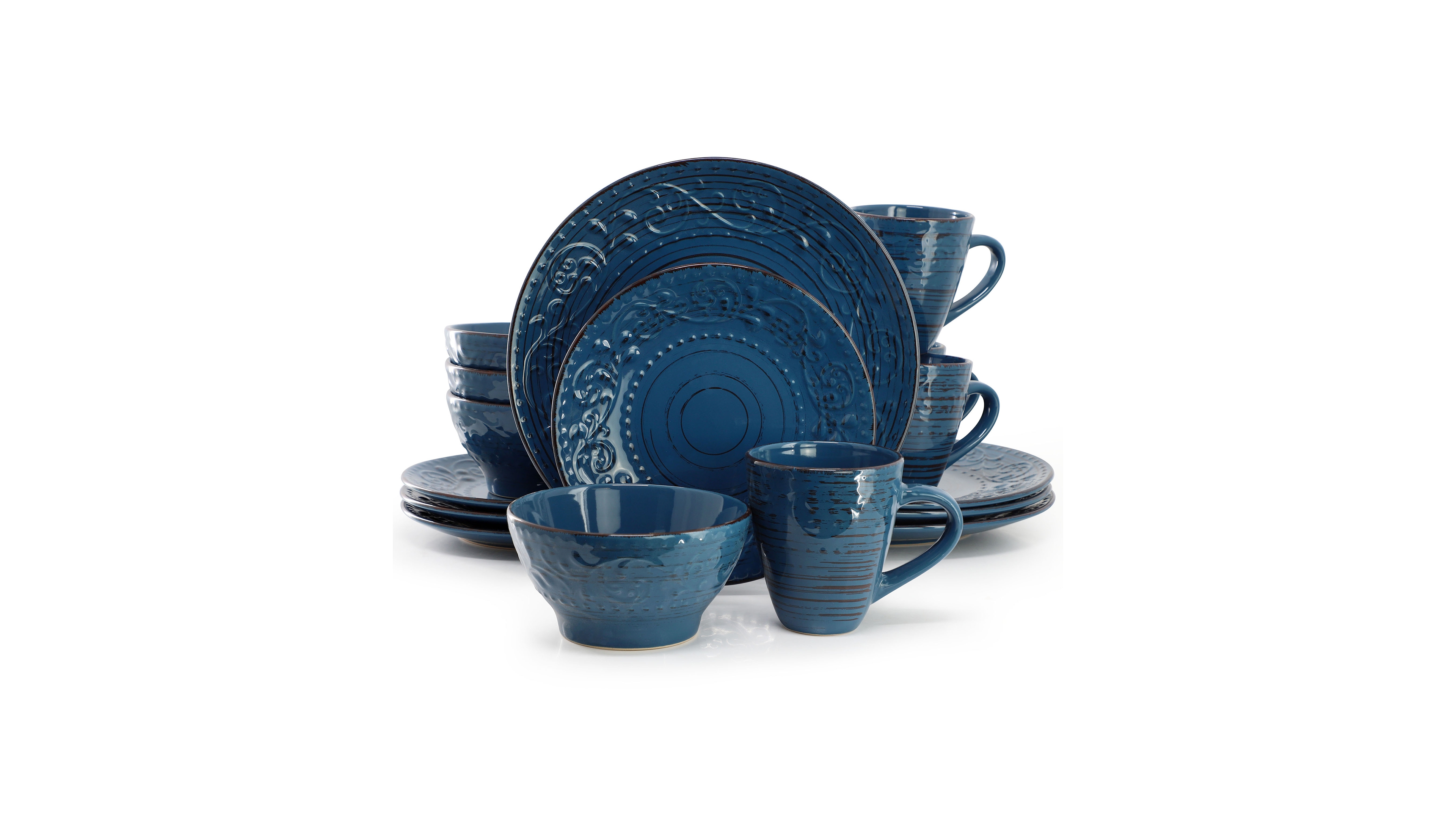 Elama Malibu 16-Pc. Dinnerware Set, Service For 4