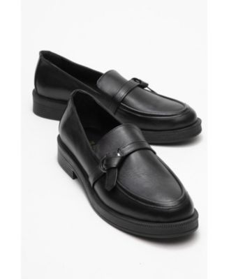 Forever & Always Women's Shoes Galea Buckled Leather Loafers