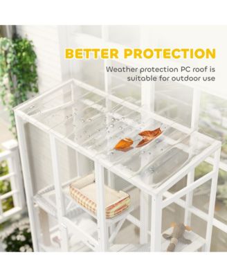 Outdoor Catio Cat Enclosure w/ Platforms, Scratching Post,