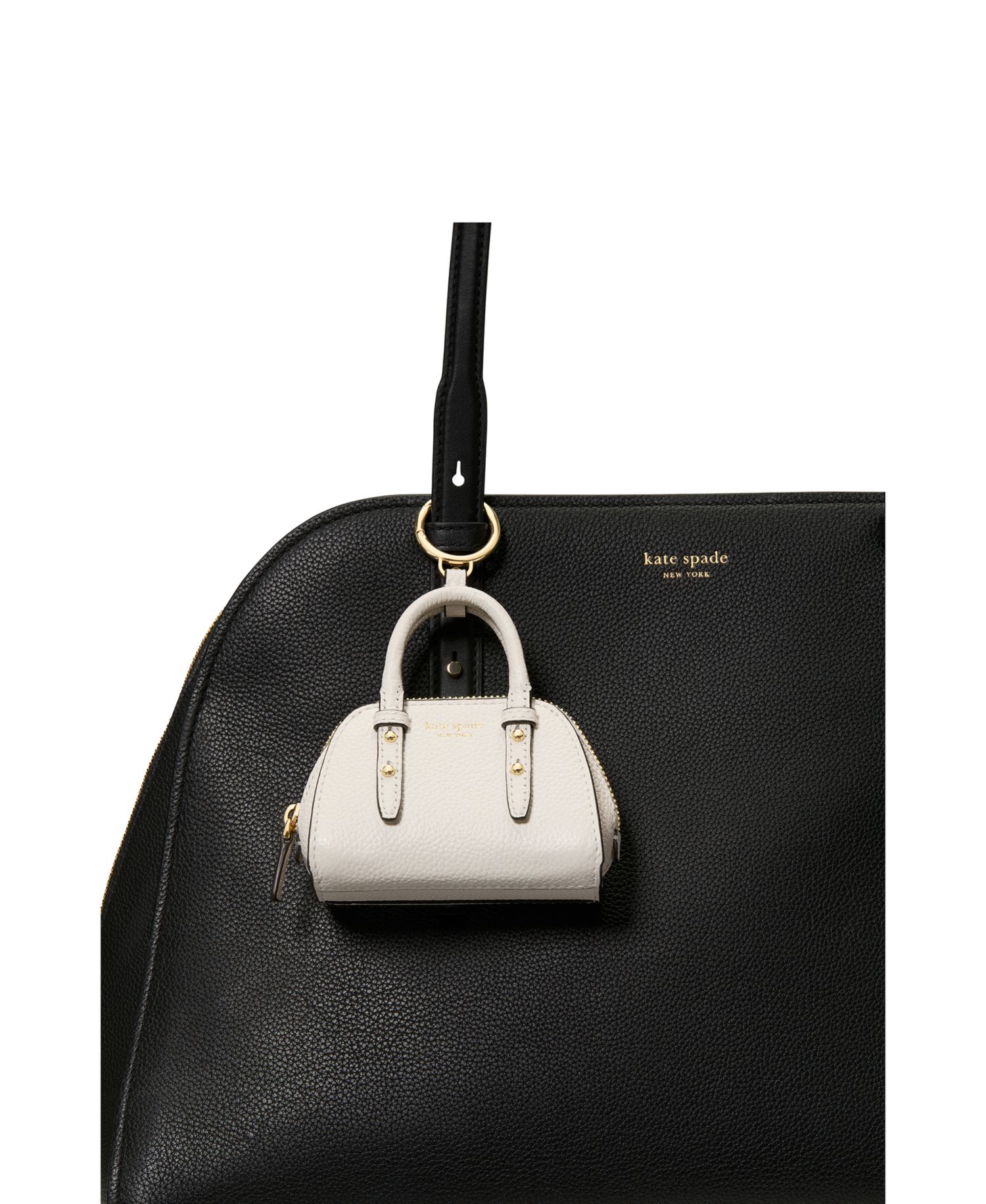 Pebbled Leather Nano Carryall Bag Charms