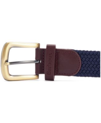 Men's Stretch Webbing Belt with Faux-Leather Trim