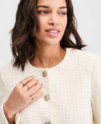 Women's Collarless Scalloped Jacket