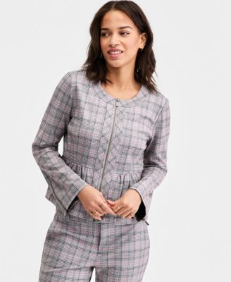 Women's Glen Plaid Peplum Jacket