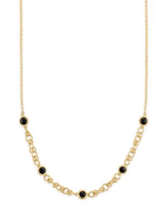 Amethyst (4 ct. t.w.) Station Diamond Cut Circle Necklace in 14k Gold Over Sterling Silver (Also Available in Citrine and Onyx)