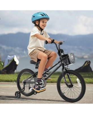 18-Inch Kids Bike with Basket and Training Wheels for Ages 4-8