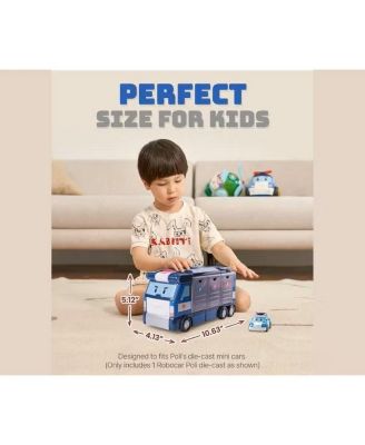 Transforming Police HQ Playset & Trailer Truck | Role Play Toy with Vehicle Launchers (1 Poli Die-Cast Car Included)