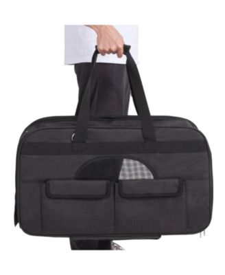 Rolling Pet Carrier with Telescopic Handle, Holds up to 35 lbs., Black