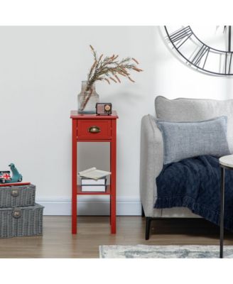 2-Tier Side Table with Drawer Shelf, End Table